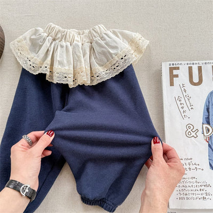 ロングパンツ・スウェットパンツ キッズパンツ フラワー小花柄プリントスカートドッキングロングパンツ【mh0008967】