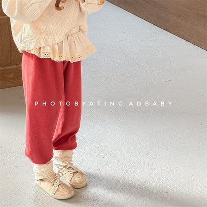 ロングパンツ・スウェットパンツ キッズパンツ フラワー小花柄プリントスカートドッキングロングパンツ【mh0008967】