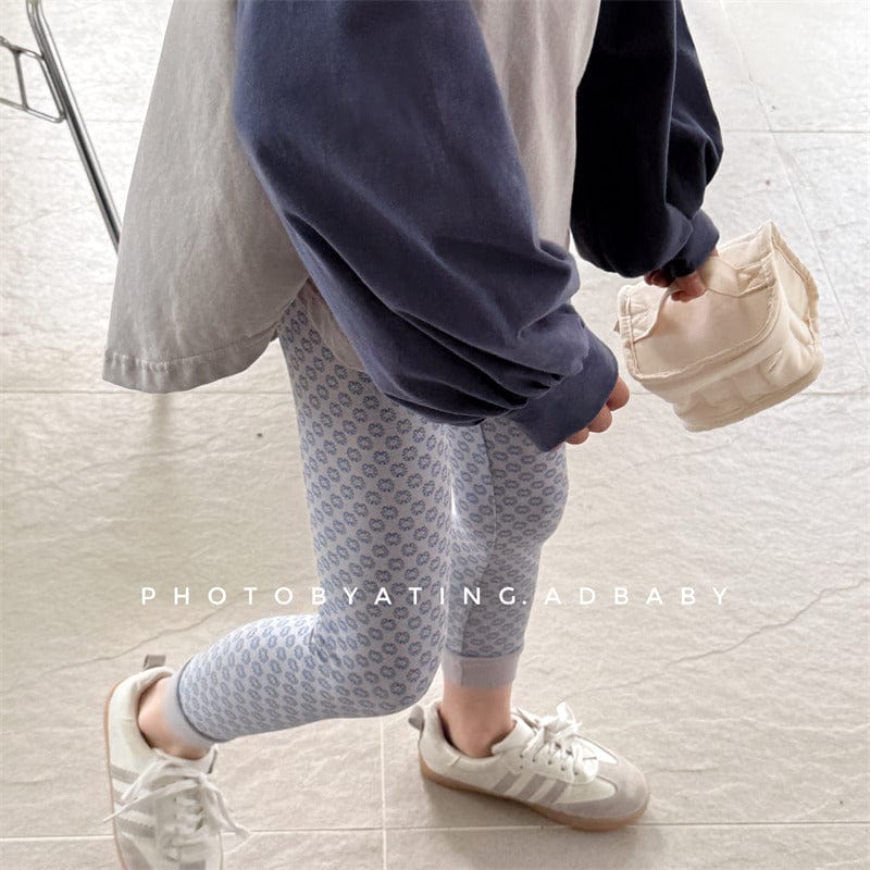 レギンスパンツ キッズパンツ フラワープリントレギンスパンツ【mh0008969】