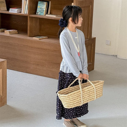 ロングパンツ・スウェットパンツ キッズパンツ フラワープリントラッフルフリルアンクルワイドガウチョパンツ【mh0008970】