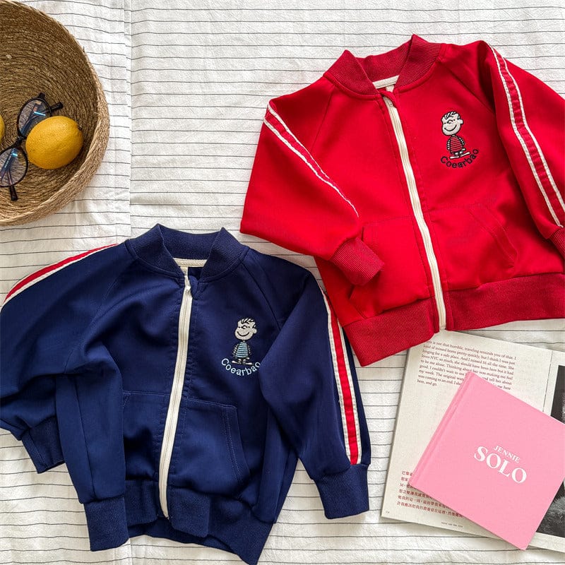 カーディガン・パーカー キッズトップス サイドラインジップアップスウェットジャージ【mh0008987】