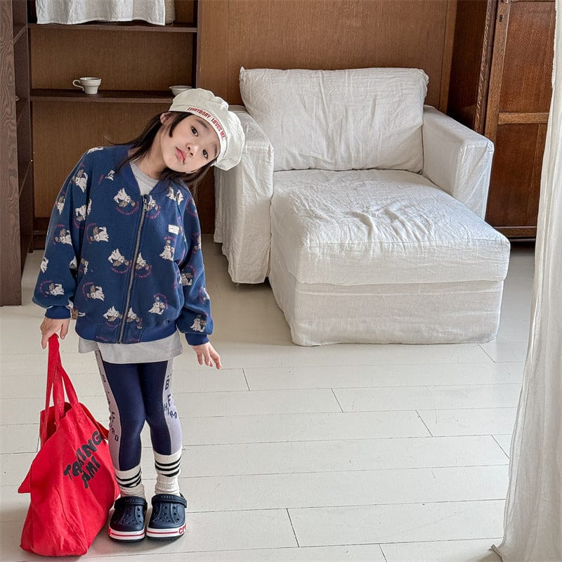 カーディガン・パーカー キッズトップス プリント柄ジップアップスウェットジャケット【mh0008994】