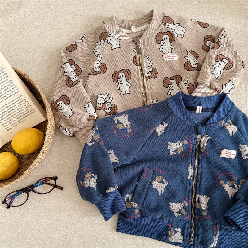 カーディガン・パーカー キッズトップス プリント柄ジップアップスウェットジャケット【mh0008994】