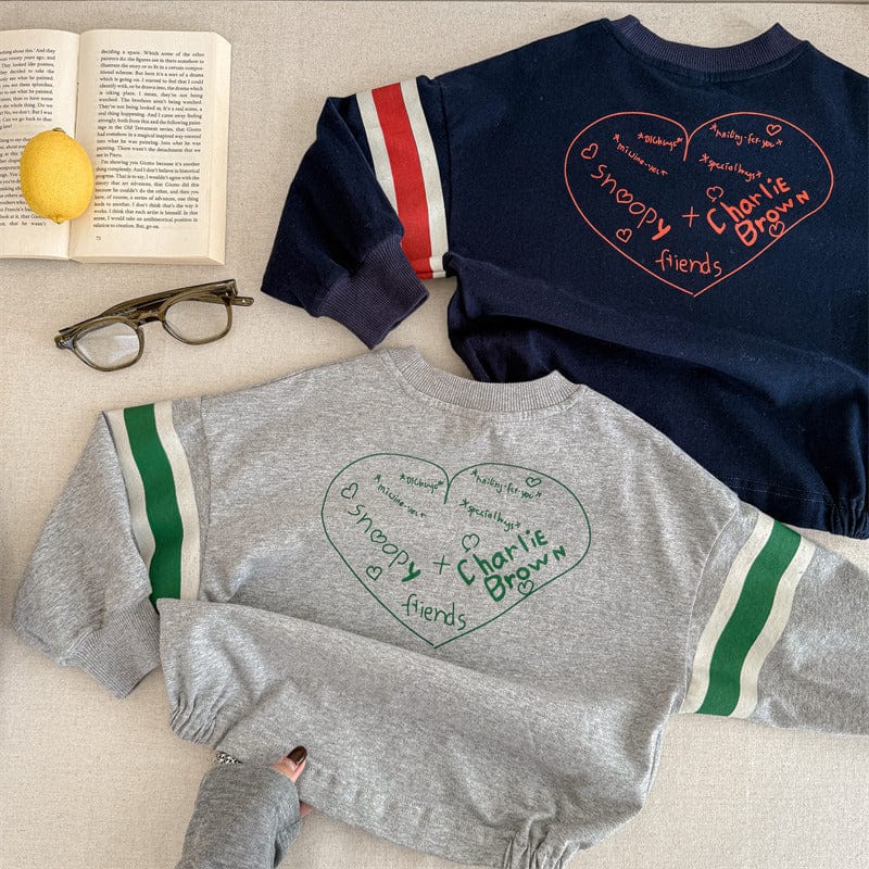 トレーナー・フーディ キッズトップス レターロゴ刺繍プリント長袖スウェットシャツ【mh0008997】