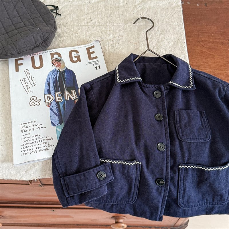 ショートコート・ジャケット・ジャンパー キッズアウター お絵描き刺繍ステッチコートジャケット【mh0008999】