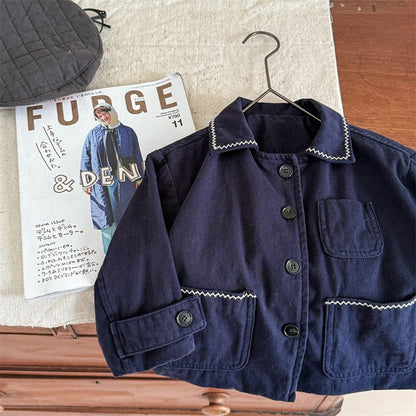 ショートコート・ジャケット・ジャンパー キッズアウター お絵描き刺繍ステッチコートジャケット【mh0008999】