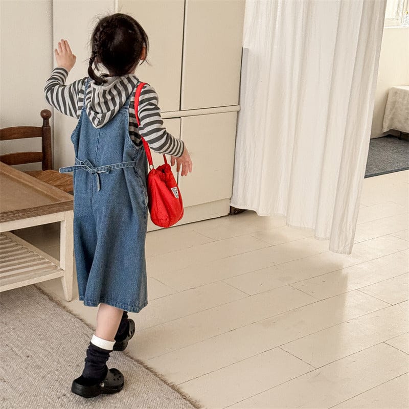オーバーオール キッズオーバーオール デニムワイドショートサスペンダーパンツサロペット【mh0009000】