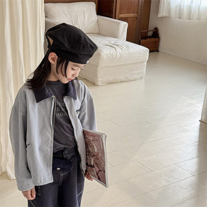 ショートコート・ジャケット・ジャンパー キッズアウター 襟付きジップアップブルゾンジャケット【mh0009002】