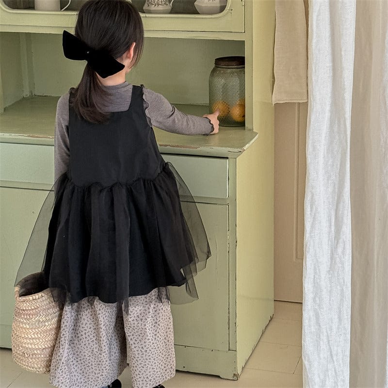 ノースリーブワンピース キッズワンピース チュチュチュールスカートノースリーブドレスワンピース【mh0009003】