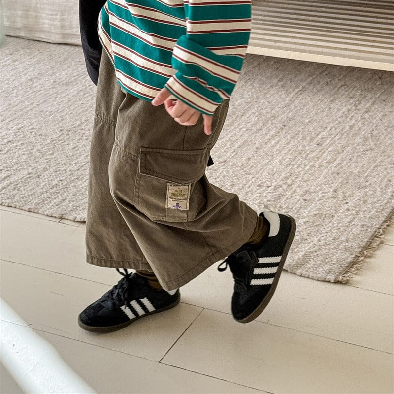 ロングパンツ・スウェットパンツ キッズパンツ シンプルクロップドカーゴパンツ【mh0009011】
