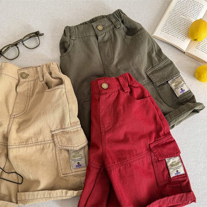 ロングパンツ・スウェットパンツ キッズパンツ シンプルクロップドカーゴパンツ【mh0009011】