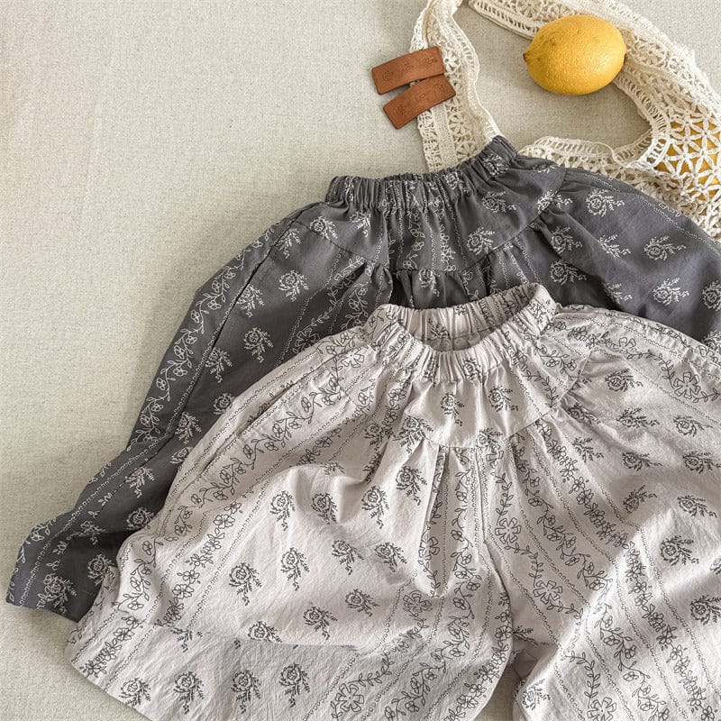 ロングパンツ・スウェットパンツ キッズパンツ プロヴァンスフラワープリントワイドルーズイージーパンツ【mh0009020】