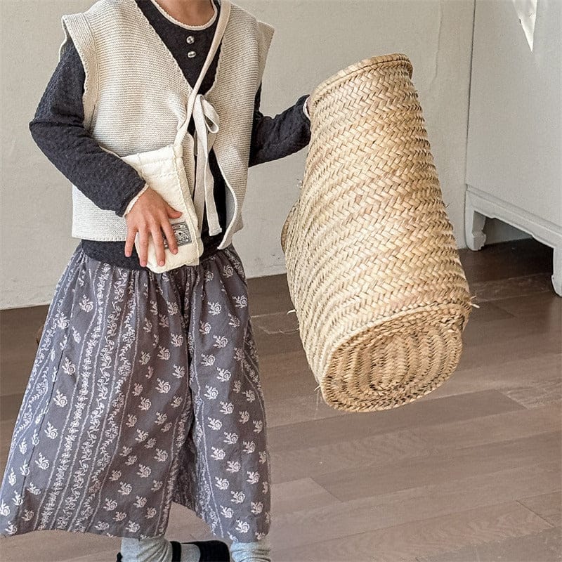 ロングパンツ・スウェットパンツ キッズパンツ プロヴァンスフラワープリントワイドルーズイージーパンツ【mh0009020】