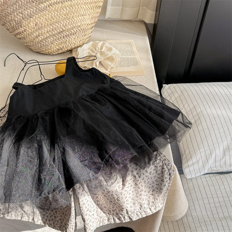 ノースリーブワンピース ノースリーブチュールスカートワンピース【mh0009373】