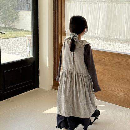 ノースリーブワンピース ノースリーブ無地/ストライプシンプルワンピース【mh0009375】