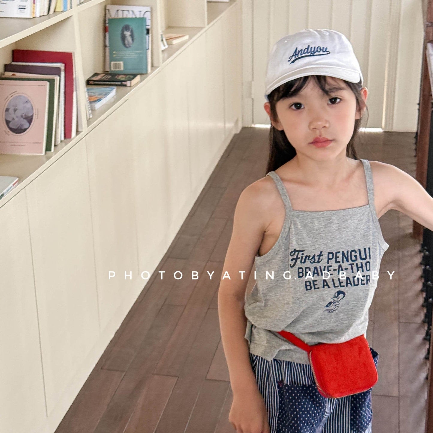 タンクトップ・キャミソール・ノースリーブトップス ペンギンレターロゴプリントキャミソールトップス【mh0009380】