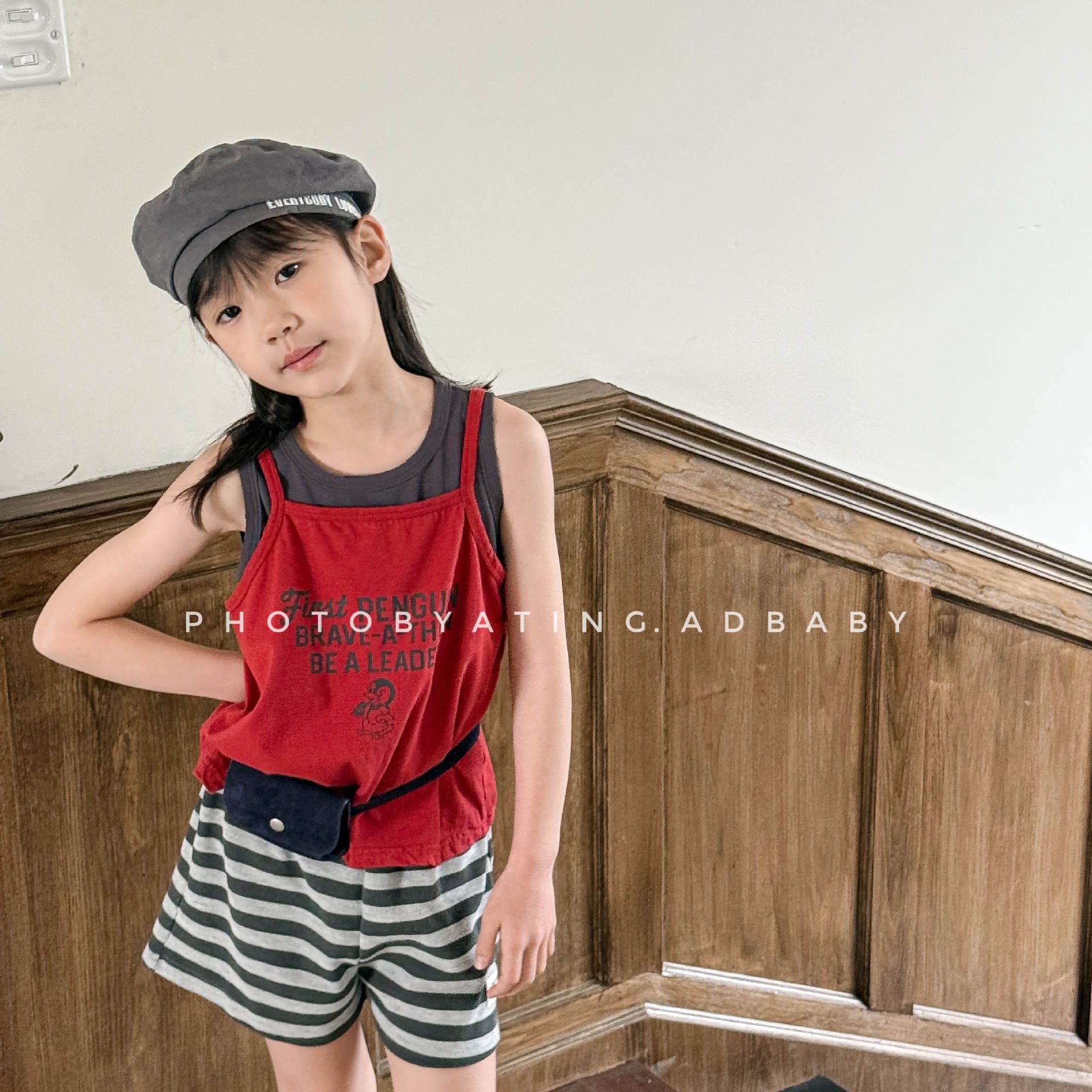 タンクトップ・キャミソール・ノースリーブトップス ペンギンレターロゴプリントキャミソールトップス【mh0009380】