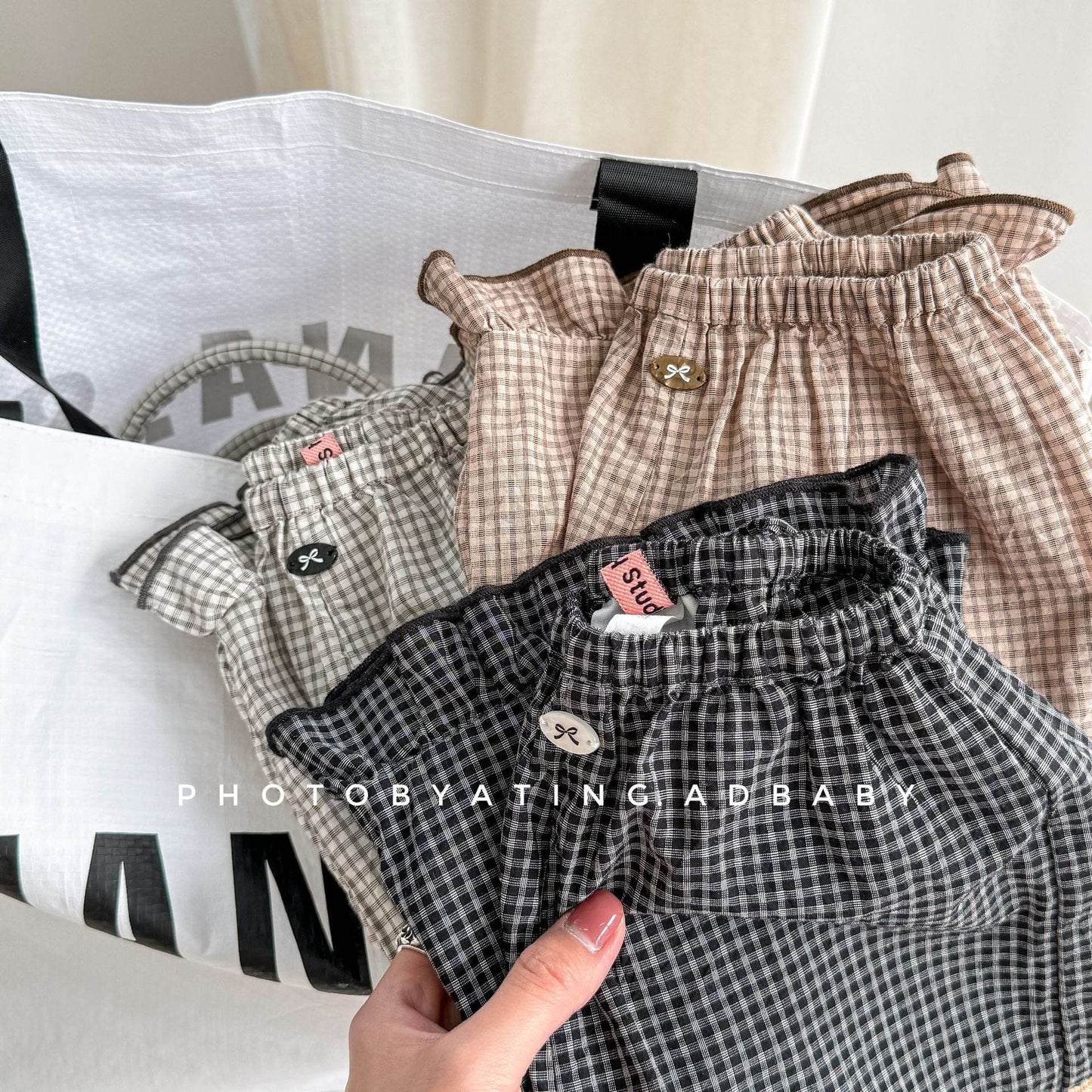 ロングパンツ・スウェットパンツ チェックフリルクロップドパンツ【mh0009384】