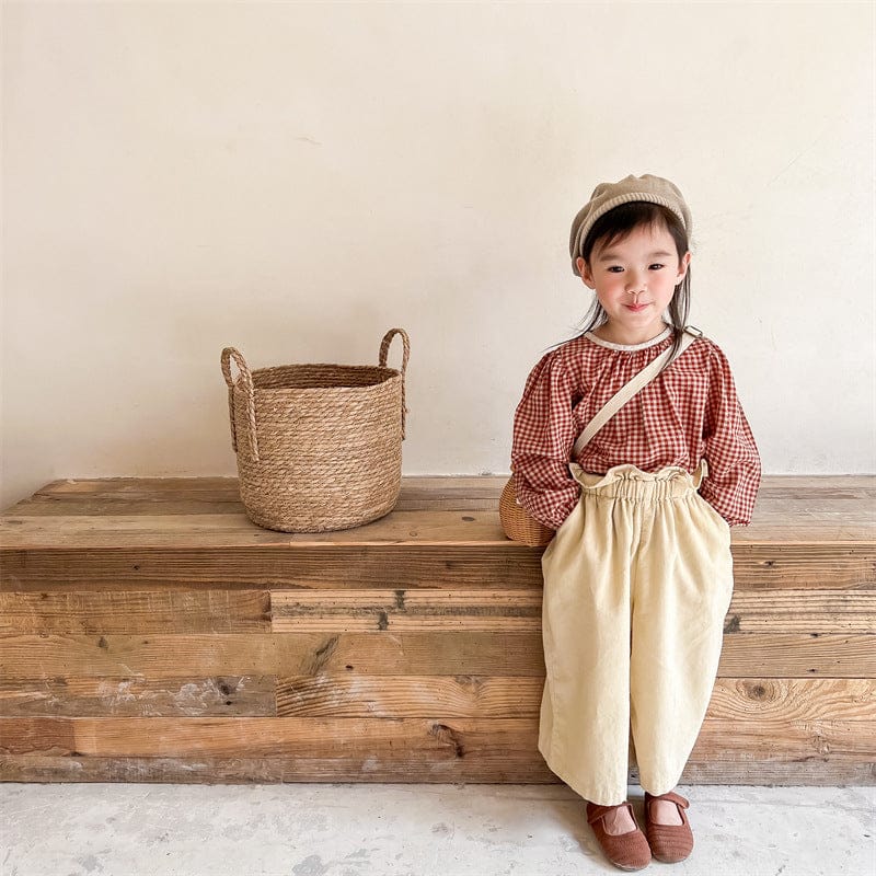 長袖シャツ・ブラウス チェックバイピング長袖シャツブラウス【mh0009389】