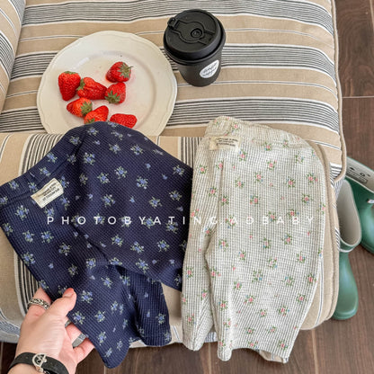 レギンスパンツ フラワープリントハーフレギンスパンツ【mh0009390】