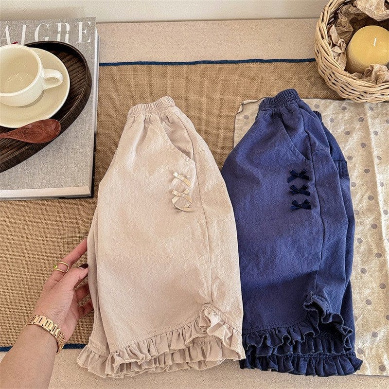 ロングパンツ・スウェットパンツ フリルリボンワイドルーズパンツ【mh0009393】