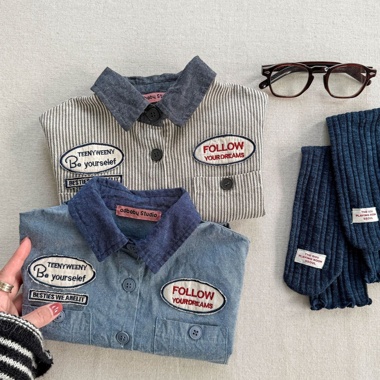 半袖シャツ・ブラウス ワッペン半袖ダイナーシャツ【mh0009395】