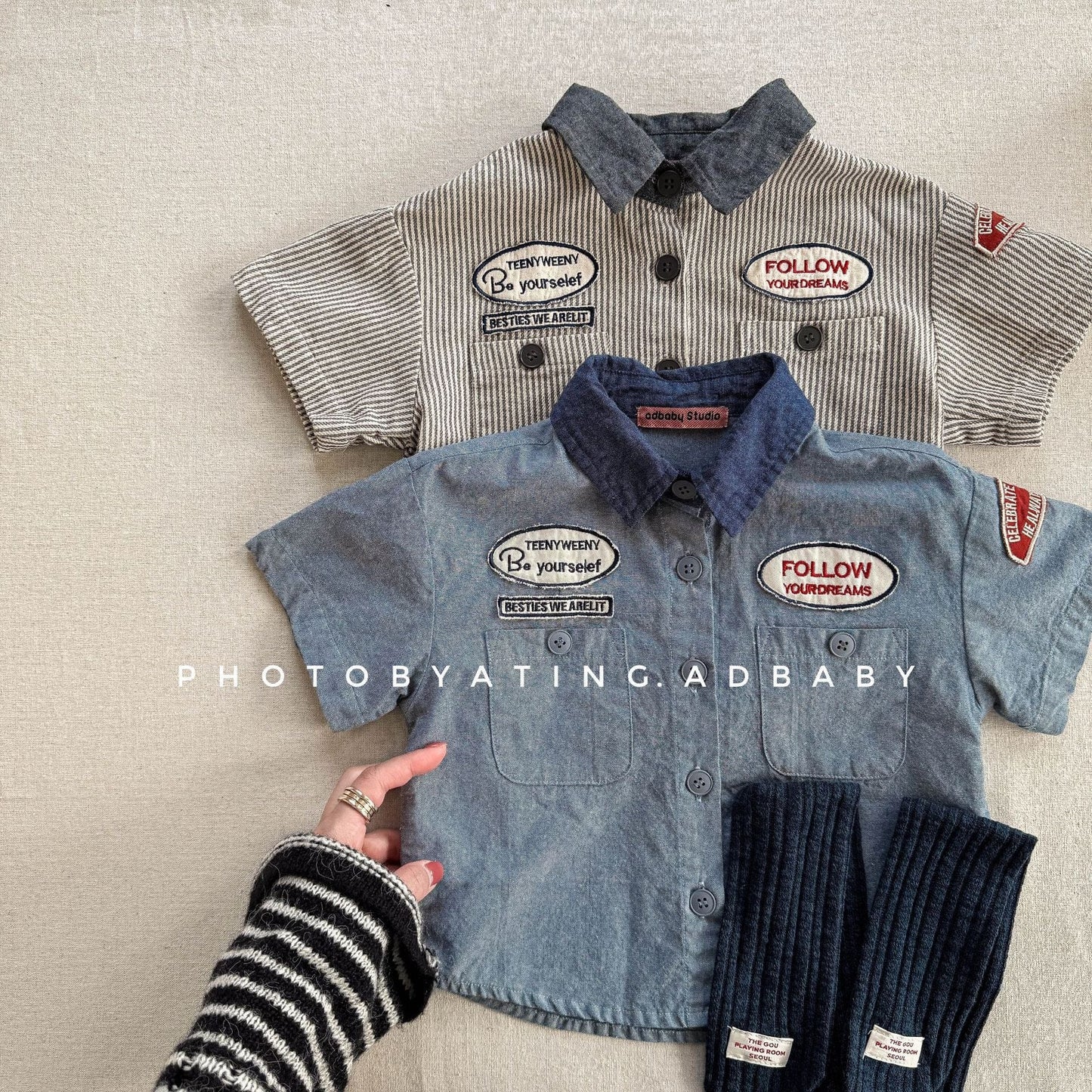 半袖シャツ・ブラウス ワッペン半袖ダイナーシャツ【mh0009395】