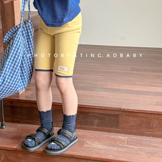 レギンスパンツ 裾バイピングハーフレギンスパンツ【mh0009397】