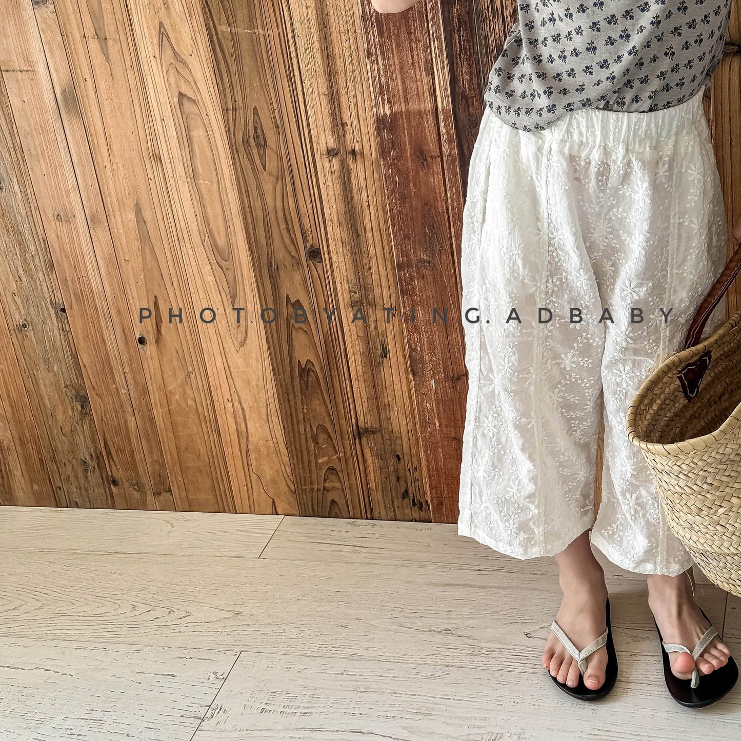 ロングパンツ・スウェットパンツ リネンコットンジャカードクロップドパンツ【mh0009539】