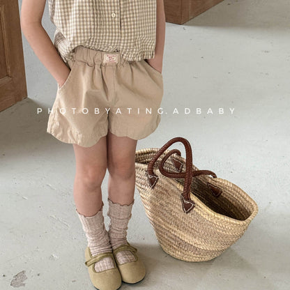 ハーフパンツ・ショートパンツ ウォッシュド コットン ガールズ ショートパンツ【mh0009540】