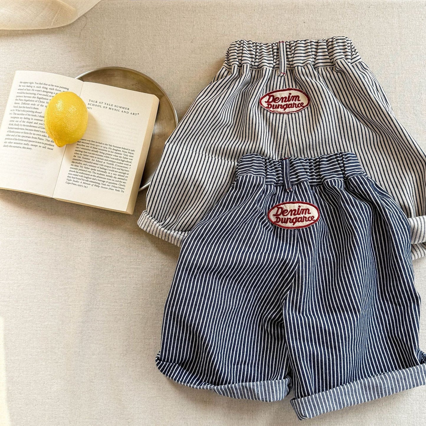 ハーフパンツ・ショートパンツ ストライプパッチワークショートパンツ【mh0009549】