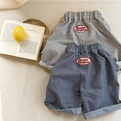 ハーフパンツ・ショートパンツ ストライプパッチワークショートパンツ【mh0009549】