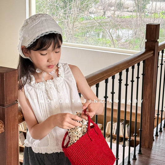 タンクトップ・キャミソール・ノースリーブトップス フリルタックノースリーブブラウス【mh0009553】