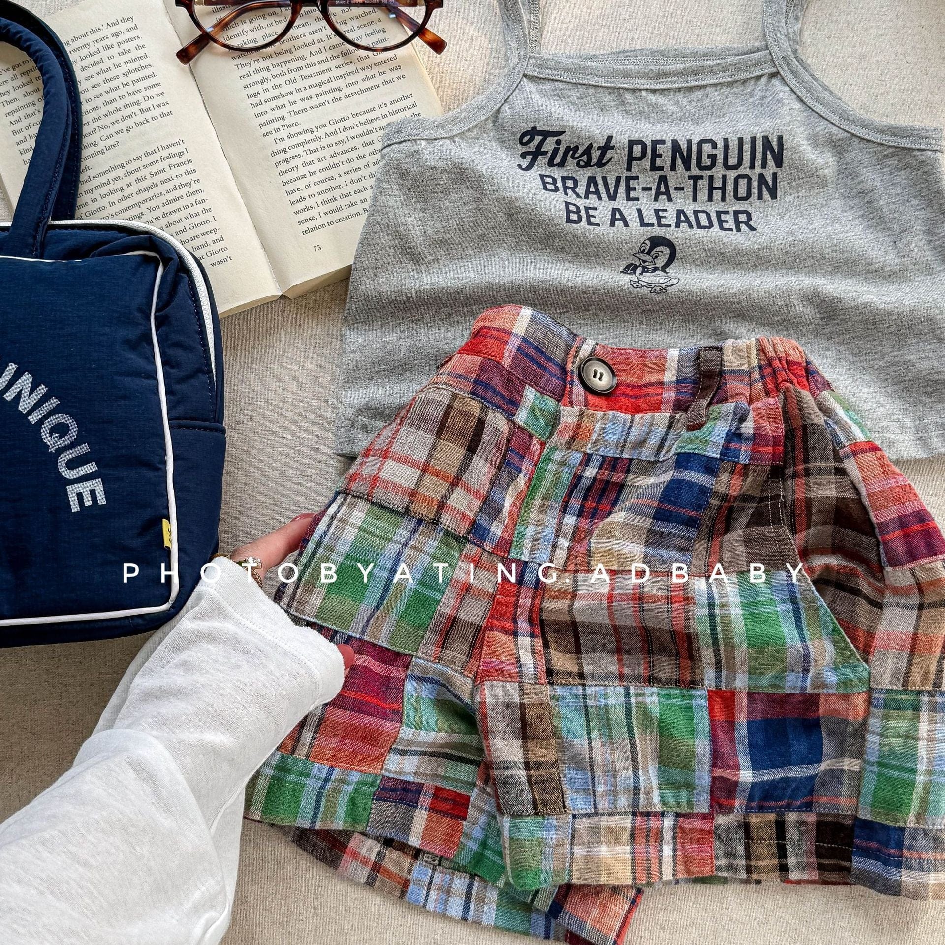 ハーフパンツ・ショートパンツ マドラスチェックパッチワークショートパンツ【mh0009554】