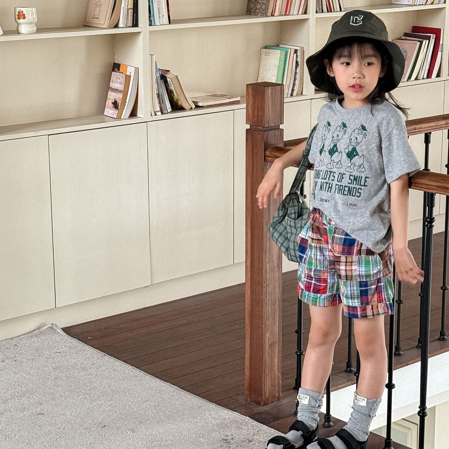 ハーフパンツ・ショートパンツ マドラスチェックパッチワークショートパンツ【mh0009554】