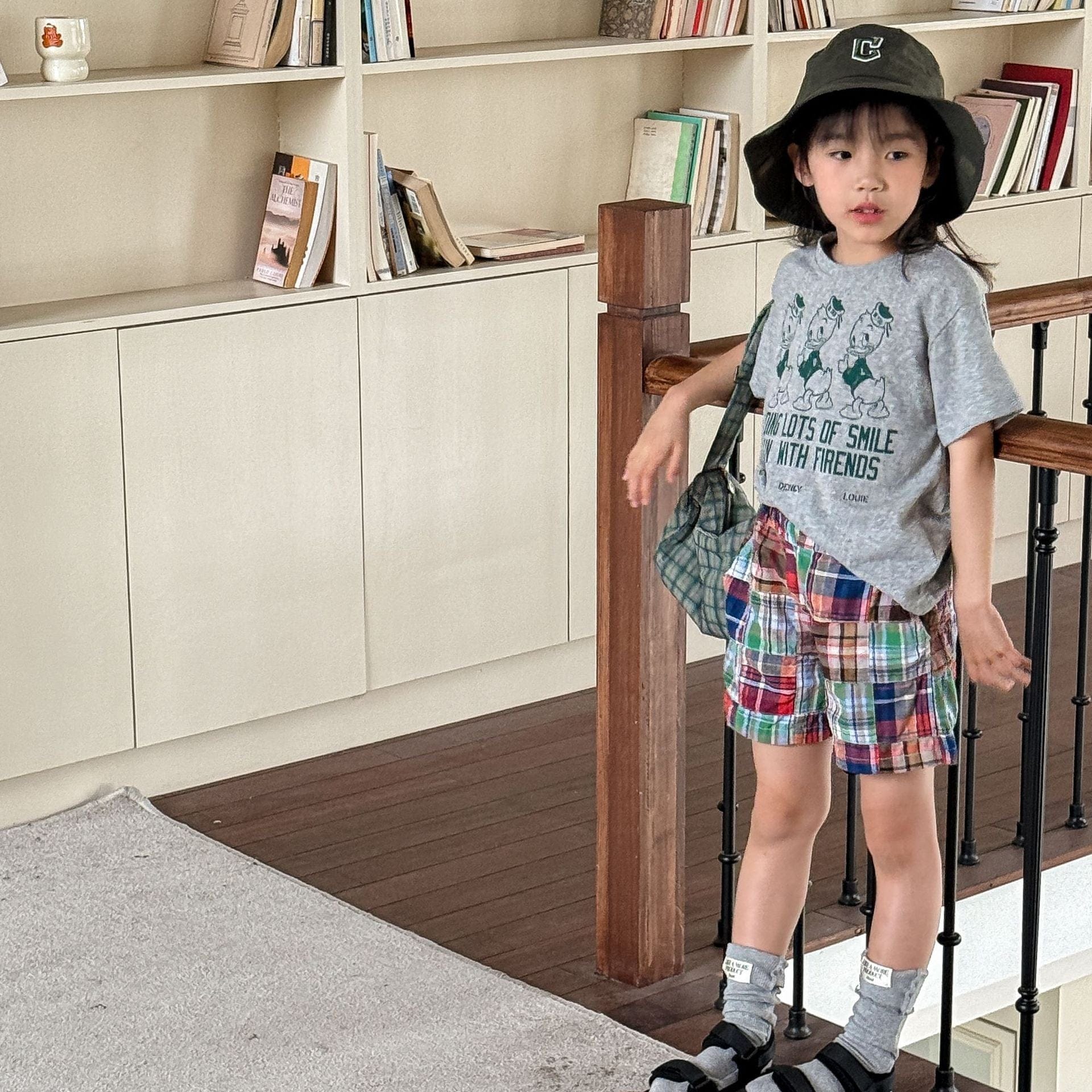 ハーフパンツ・ショートパンツ マドラスチェックパッチワークショートパンツ【mh0009554】