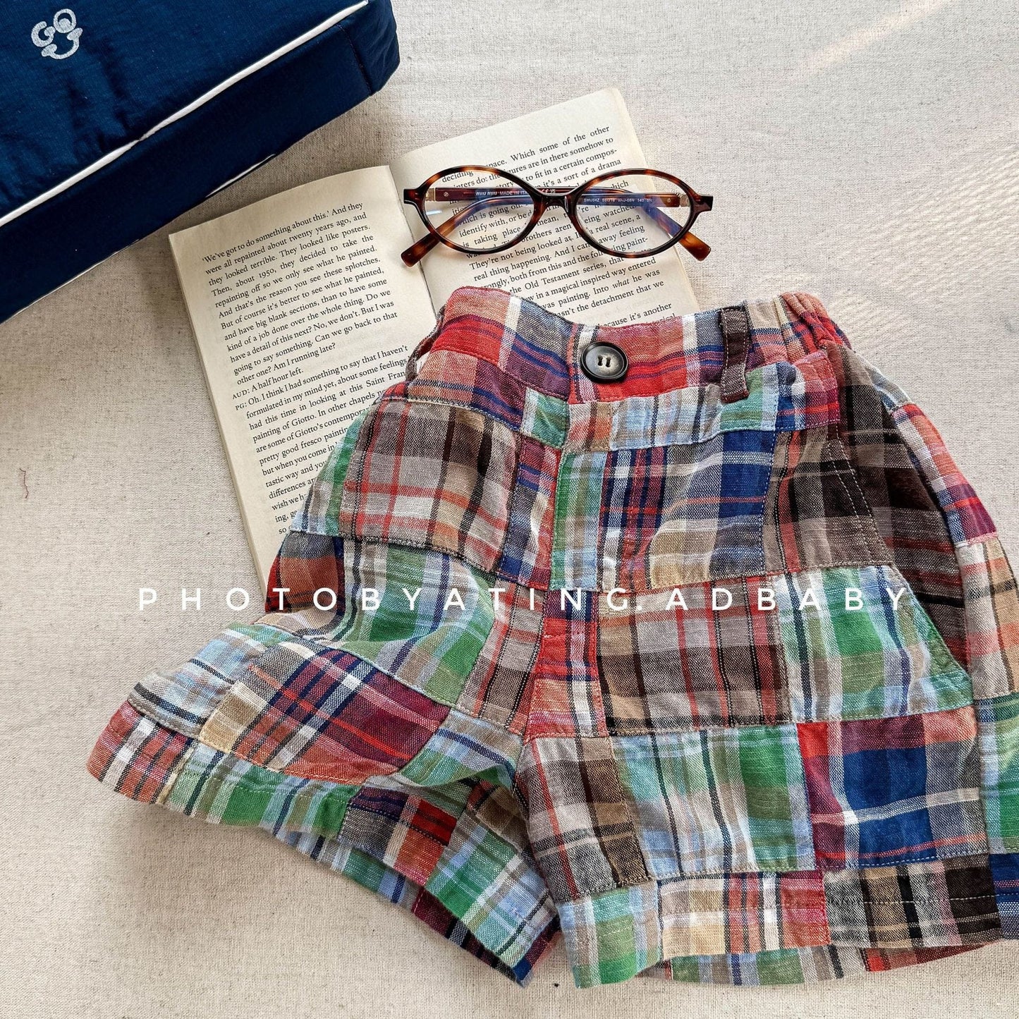 ハーフパンツ・ショートパンツ マドラスチェックパッチワークショートパンツ【mh0009554】