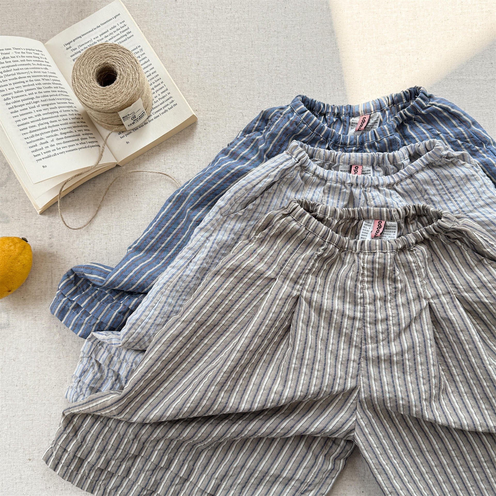 ロングパンツ・スウェットパンツ ストライプワイドルーズガウチョパンツ【mh0009776】