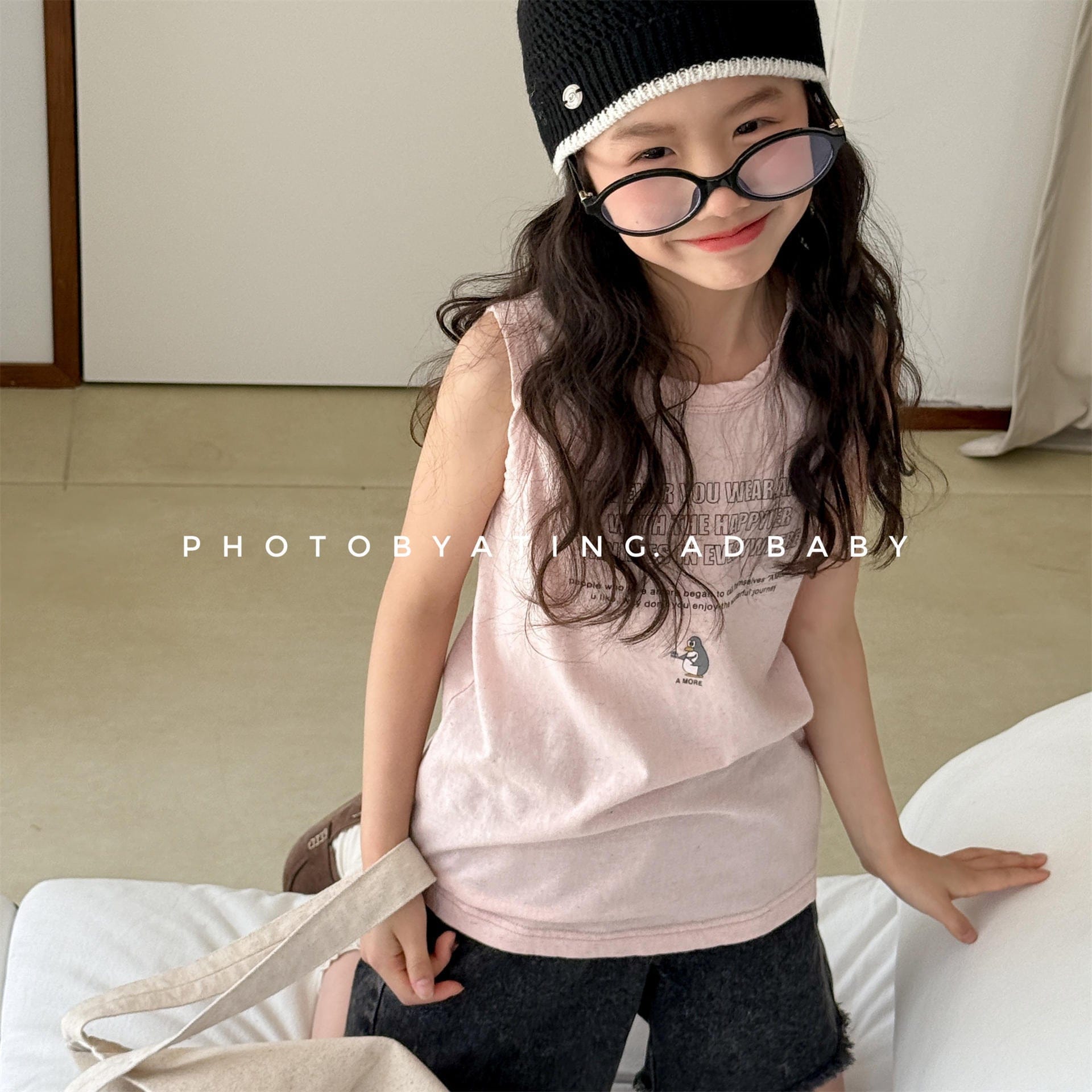 タンクトップ・キャミソール・ノースリーブトップス ペンギンレターロゴプリントタンクトップ【mh0009777】