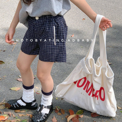 ハーフパンツ・ショートパンツ チェック/無地シンプルショートパンツ【mh0009778】