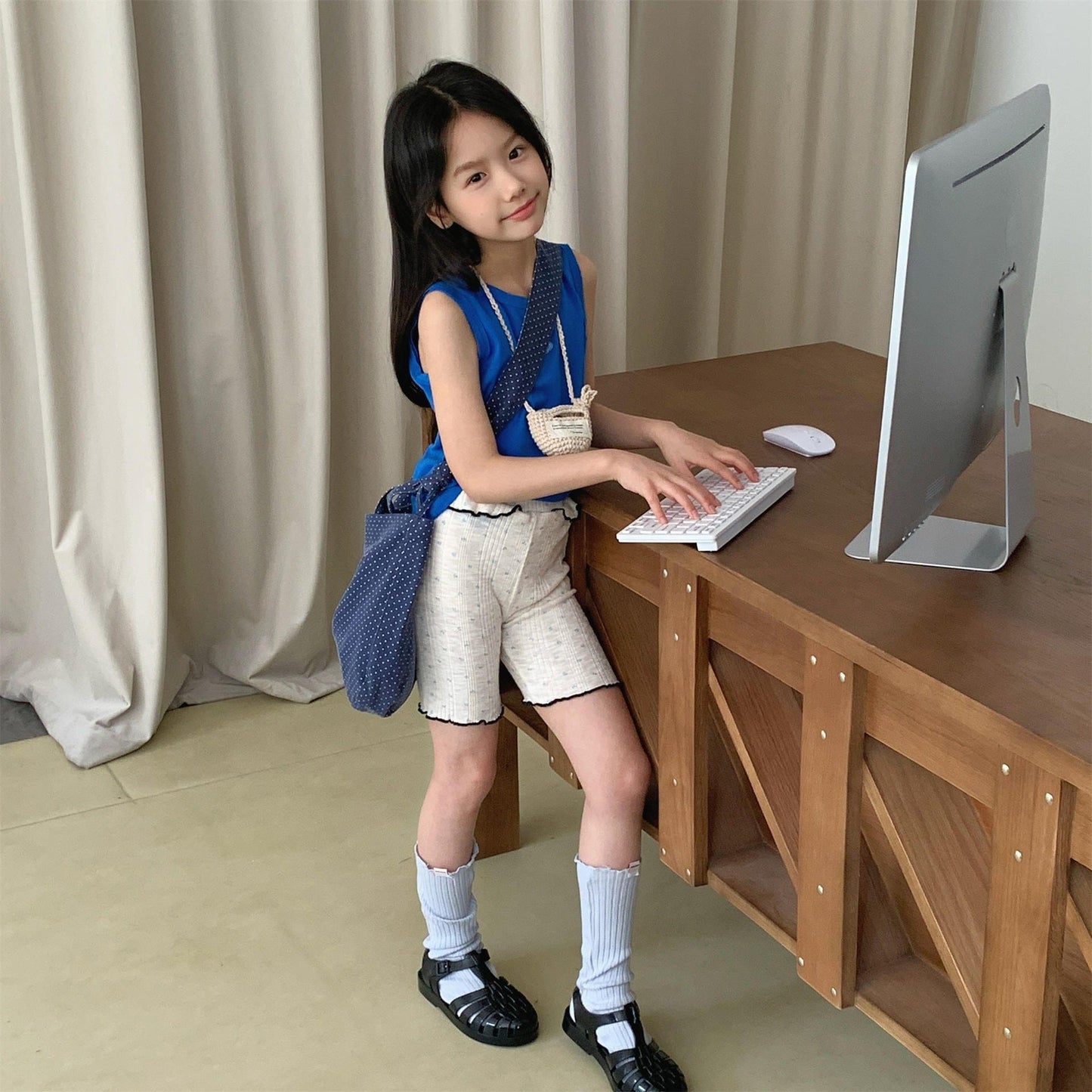 レギンスパンツ リボンプリントフリルショートレギンスパンツ【mh0009779】