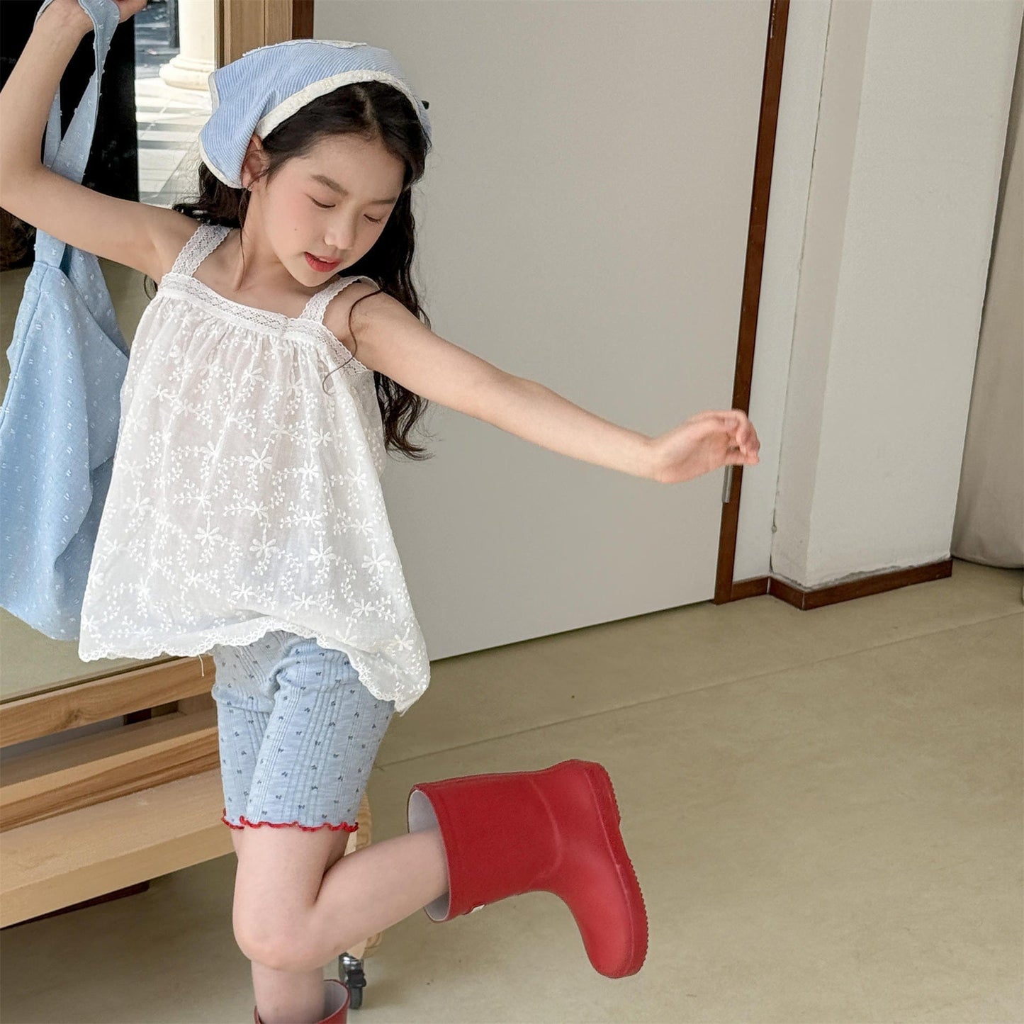 レギンスパンツ リボンプリントフリルショートレギンスパンツ【mh0009779】