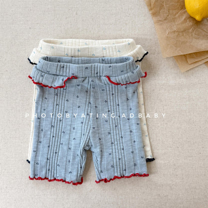 レギンスパンツ リボンプリントフリルショートレギンスパンツ【mh0009779】