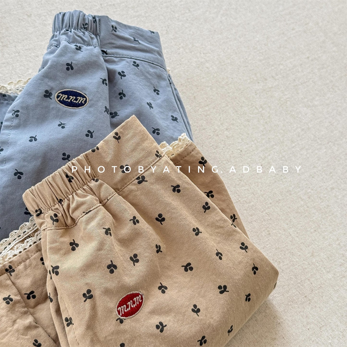 ハーフパンツ・ショートパンツ 裾レースプリントショートパンツ【mh0010126】