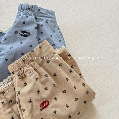 ハーフパンツ・ショートパンツ 裾レースプリントショートパンツ【mh0010126】