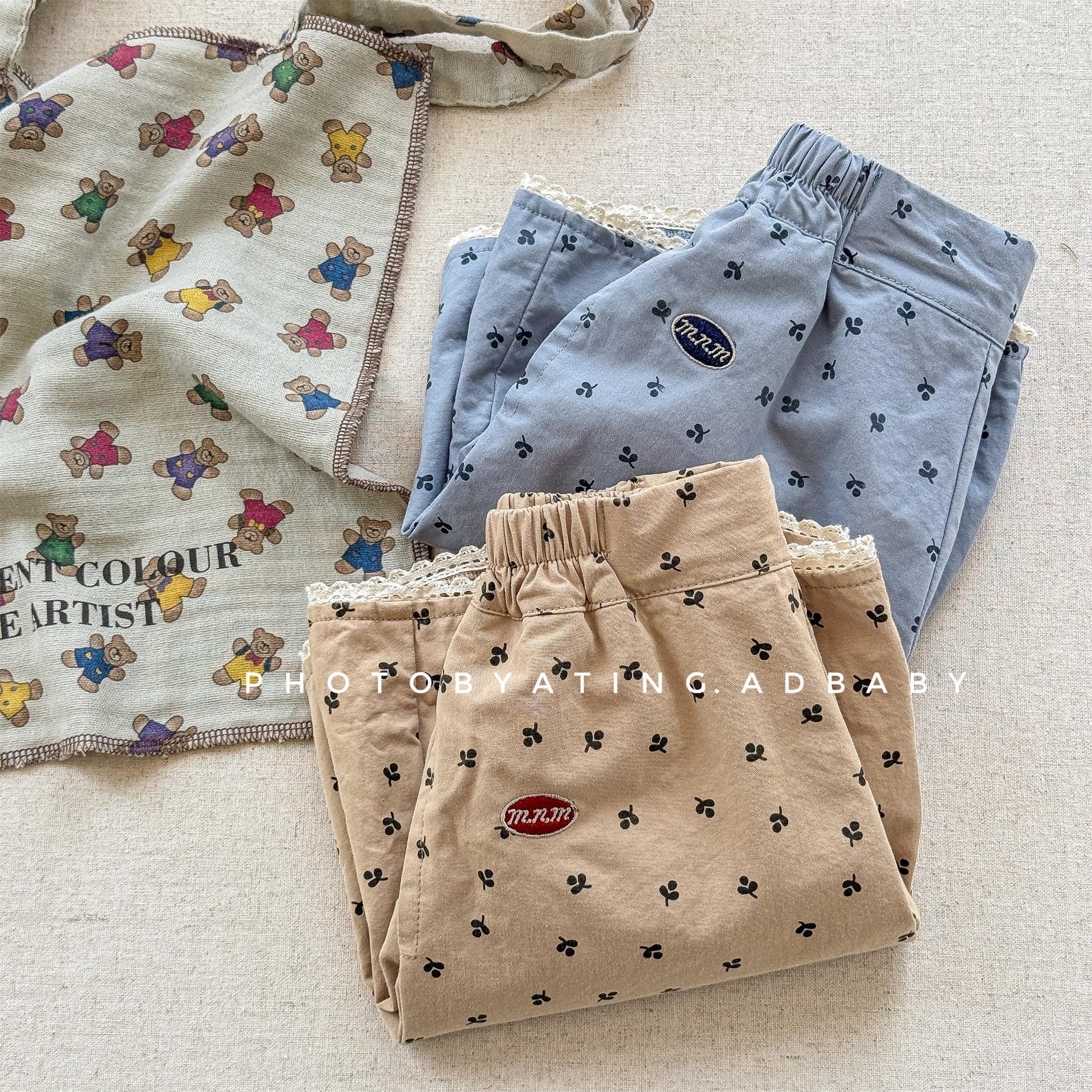 ハーフパンツ・ショートパンツ 裾レースプリントショートパンツ【mh0010126】