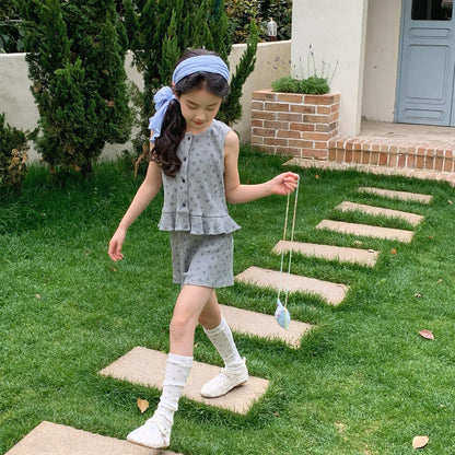 ノースリーブセットアップ フラワープリントタンクトップチュニック+ショートパンツ【mh0010128】