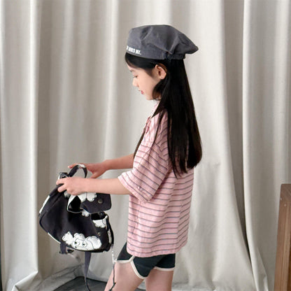 半袖シャツ・ブラウス レトロボーダー半袖ポロシャツ【mh0010130】