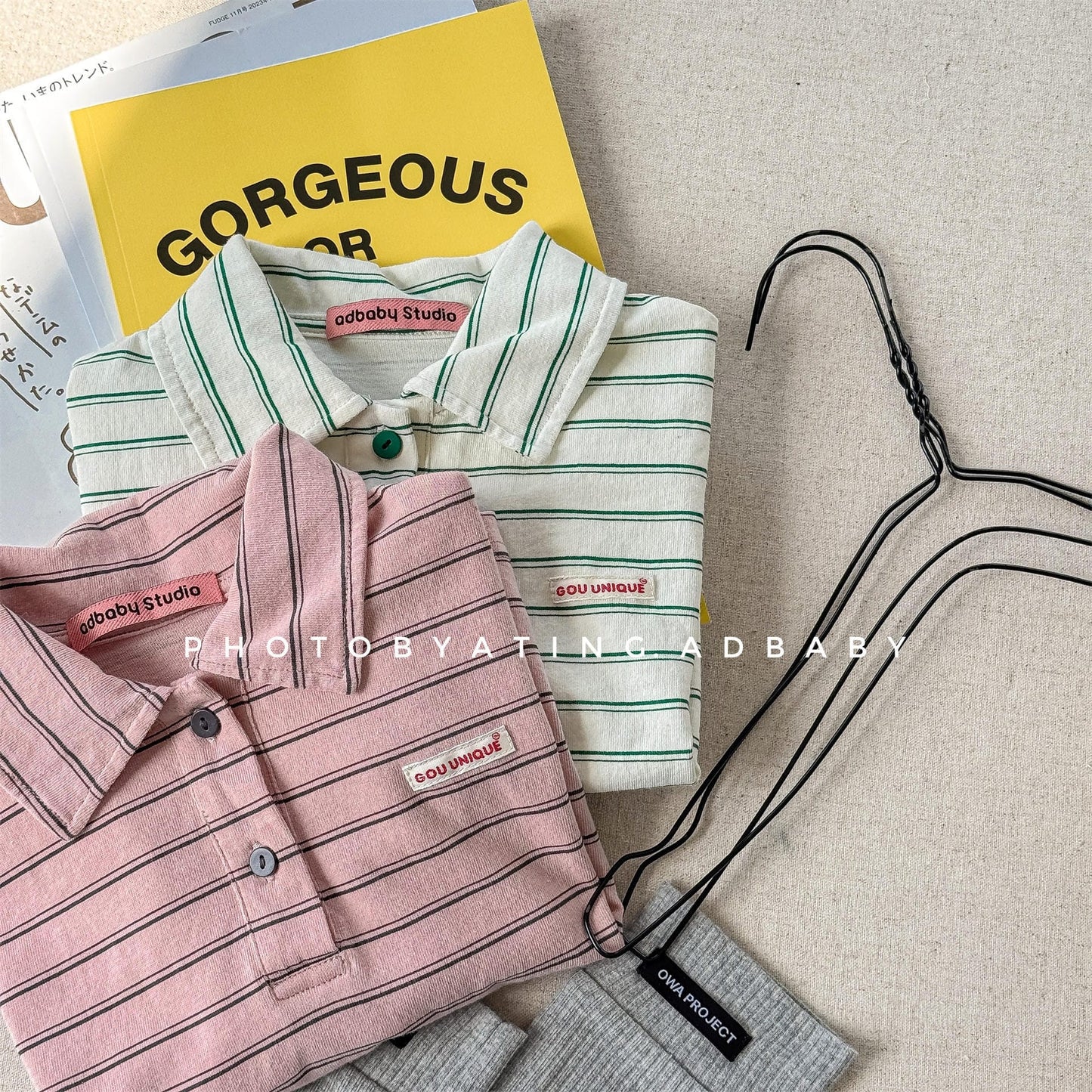 半袖シャツ・ブラウス レトロボーダー半袖ポロシャツ【mh0010130】