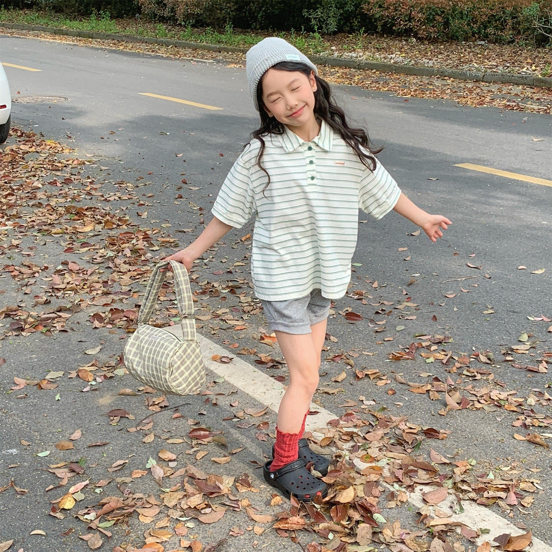 半袖シャツ・ブラウス レトロボーダー半袖ポロシャツ【mh0010130】